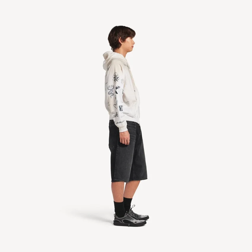 Men’s classic ink zip-up hoodie in white Men’s classic ink zip-up hoodie in white