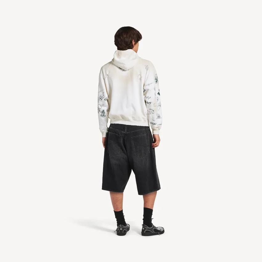 Men’s classic ink zip-up hoodie in white Men’s classic ink zip-up hoodie in white