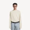 Men’s crewneck sweater in cream