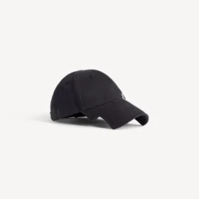 Men’s cursive cap in washed black