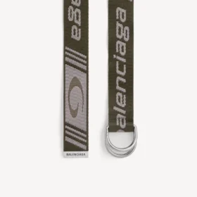 Men’s d ring belt in khaki/grey