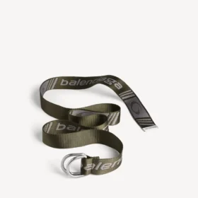 Men’s d ring belt in khaki/grey