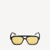 Men’s daily pilot sunglasses in black/yellow