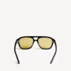 Men’s daily pilot sunglasses in black/yellow