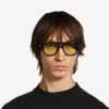 Men’s daily pilot sunglasses in black/yellow