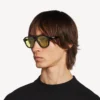 Men’s daily pilot sunglasses in black/yellow