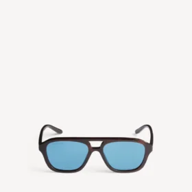 Men’s daily pilot sunglasses in dark caramel havana
