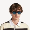 Men’s daily pilot sunglasses in dark caramel havana