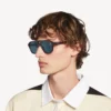 Men’s daily pilot sunglasses in dark caramel havana