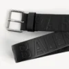 Men’s debossed logo belt in black Men’s debossed logo belt in black