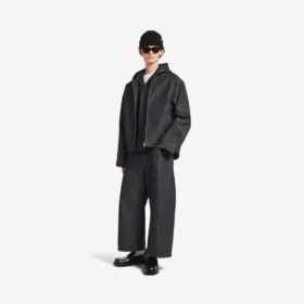 Men’s denim hooded jacket in raw indigo