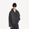 Men’s denim hooded jacket in raw indigo Men’s denim hooded jacket in raw indigo