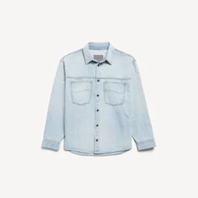 Men’s denim long sleeve shirt in light blue