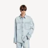 Men’s denim long sleeve shirt in light blue Men’s denim long sleeve shirt in light blue
