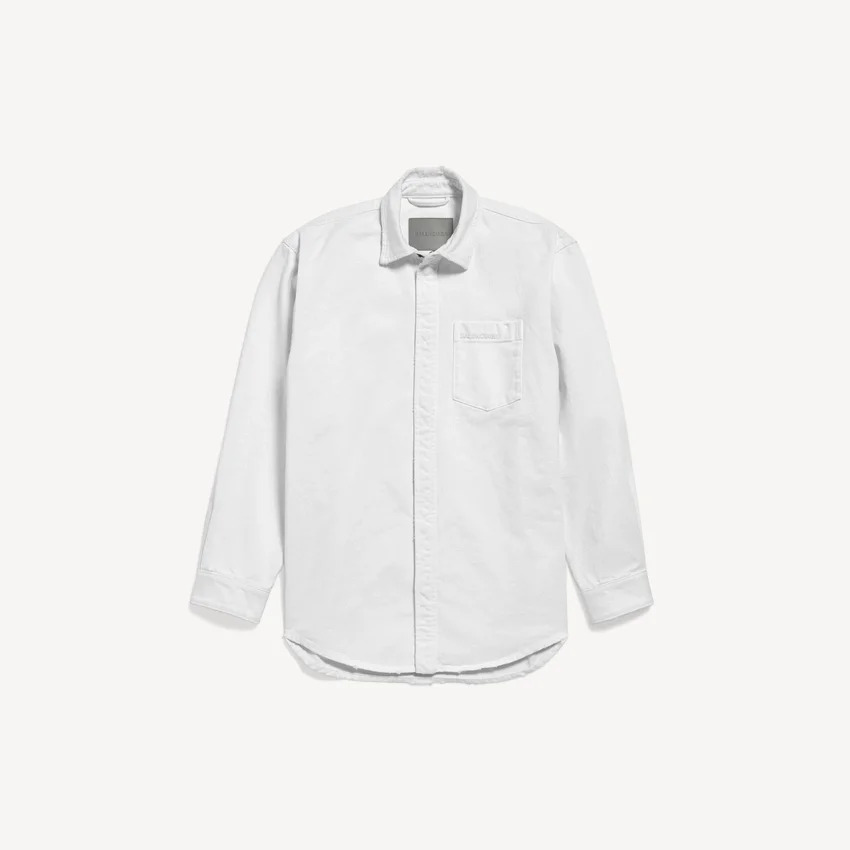 Men’s denim long sleeve shirt in white Men’s denim long sleeve shirt in white