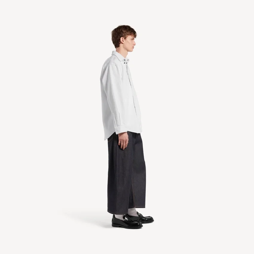 Men’s denim long sleeve shirt in white Men’s denim long sleeve shirt in white