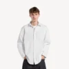 Men’s denim long sleeve shirt in white Men’s denim long sleeve shirt in white