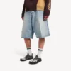 Men’s denim stay press shorts in bleach light bleu Men’s denim stay press shorts in bleach light bleu