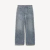 Men’s denim stitch baggy jeans in dark blue