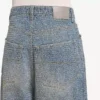 Men’s denim stitch baggy jeans in dark blue