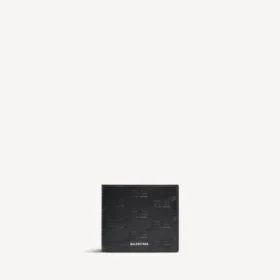 Men’s embossed monogram square folded wallet box in black