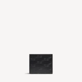 Men’s embossed monogram square folded wallet box in black