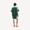 Men’s extreme tie dye bowling short sleeve shirt in green/white
