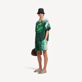 Men’s extreme tie dye relaxed fit shorts in green/white