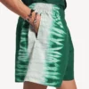 Men’s extreme tie dye relaxed fit shorts in green/white
