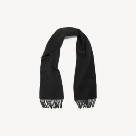 Men’s fringe scarf in black
