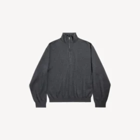 Men’s half-zip sweater in grey