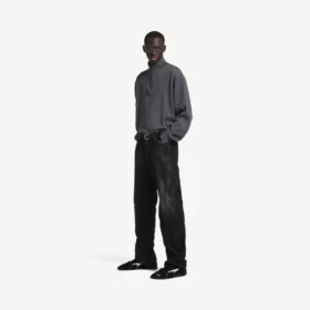 Men’s half-zip sweater in grey