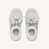 Men’s hamptons suede sneaker in off white/black