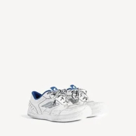 Men’s hamptons worn-out sneaker in white/dark blue/grey