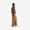 Men’s high collar bomber in castor