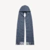 Men’s hooded scarf in blue