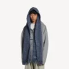 Men’s hooded scarf in blue