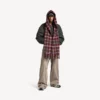 Men’s hooded scarf in burgundy