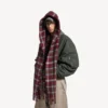 Men’s hooded scarf in burgundy