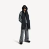 Men’s hooded scarf in faded black