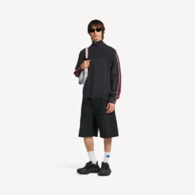Men’s hybrid zip-up sweater in dark grey Men’s hybrid zip-up sweater in dark grey
