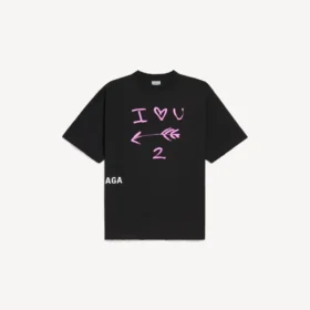 Men’s i<3 u medium fit t-shirt in black