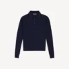Men’s knitted long sleeve polo in navy Men’s knitted long sleeve polo in navy