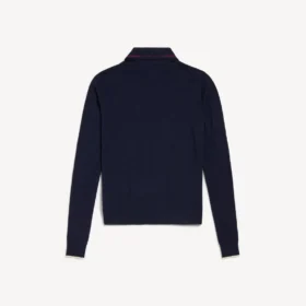 Men’s knitted long sleeve polo in navy Men’s knitted long sleeve polo in navy