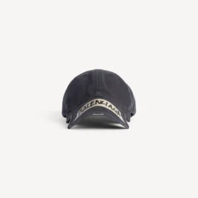 Men’s masking tape cap in faded black
