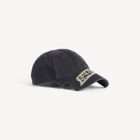 Men’s masking tape cap in faded black