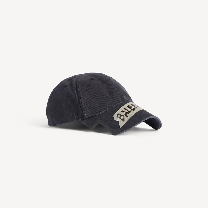 Men’s masking tape cap in faded black Men’s masking tape cap in faded black