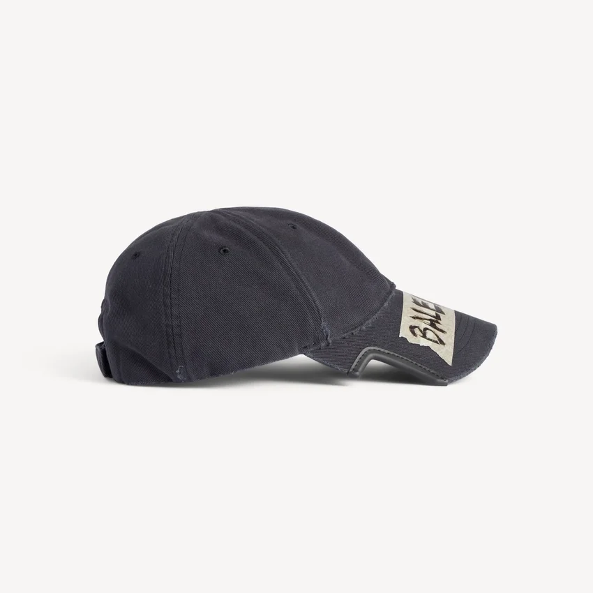 Men’s masking tape cap in faded black Men’s masking tape cap in faded black