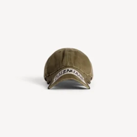 Men’s masking tape cap in khaki