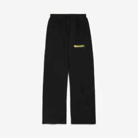 Men’s messy spray baggy sweatpants in black